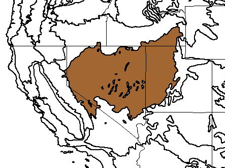 [ map of North American Great Basin steppe, 